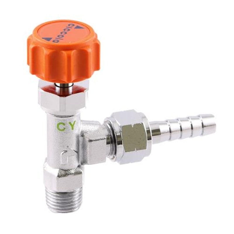 エスコ EA426CY-329A R1/4”xφ9.0mmニードルバルブ(ステム型/ROHS) 1個(ご注文単位1個)【直送品】