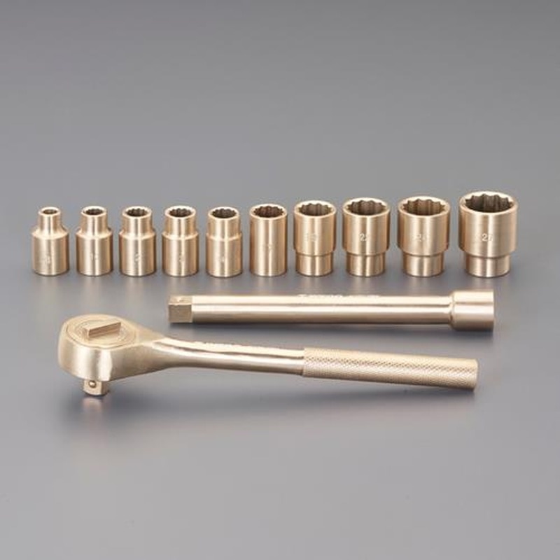 エスコ EA643FC-100 1/2”sqソケットレンチセット(ノンスパーキング) 1個(ご注文単位1個)【直送品】