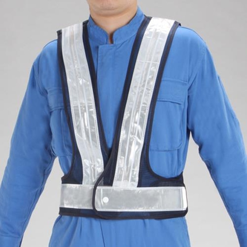 エスコ EA983R-532 LED安全ベスト(紺・白/赤青点滅) 1個(ご注文単位1個)【直送品】