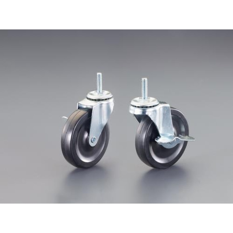 エスコ EA986PH-100 100mm/W3/8”キャスター(自在ストッパー付/2個) 1個（ご注文単位1個）【直送品】