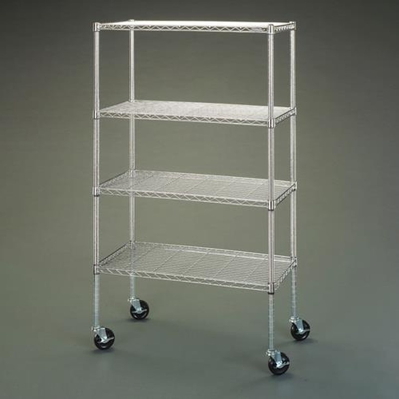 エスコ EA976AZ-13 910x460x1610mmメタルラック(大口径ゴムキャスター付) 1個(ご注文単位1個)【直送品】