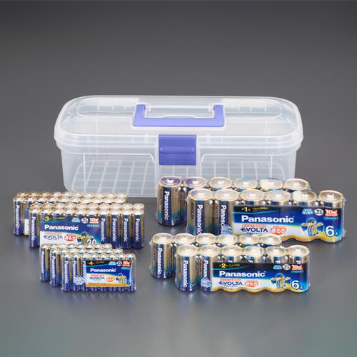 エスコ EA758YR-8 [単1・単2・単3・単4] 乾電池セット・エボルタ 1セット （ご注文単位1セット）【直送品】