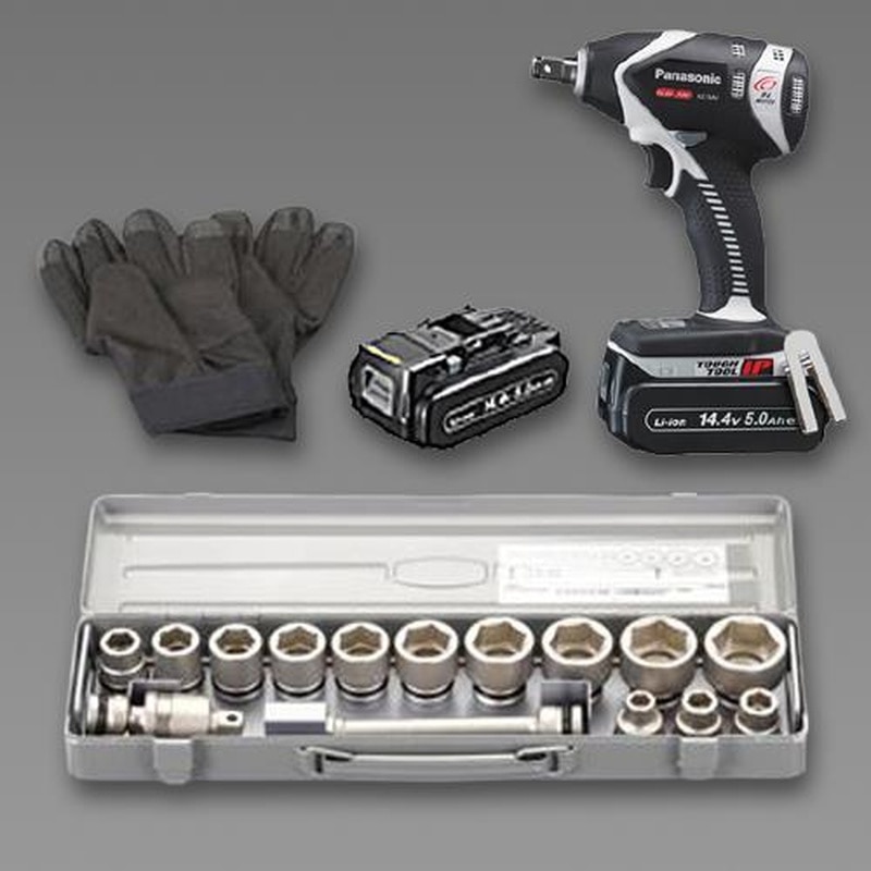 エスコ EA813PD-101B DC14.4V(1/2”DR)インパクトレンチセット(充電式) 1個(ご注文単位1個)【直送品】