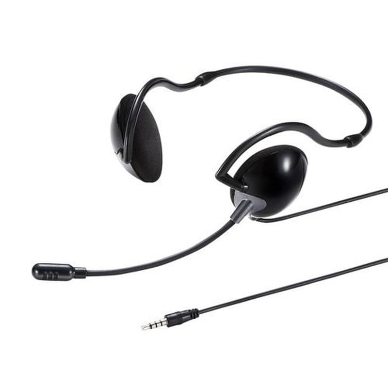 エスコ EA763BC-28 1.2m/4極ミニプラグヘッドセット(ネックバンドタイプ) 1個(ご注文単位1個)【直送品】