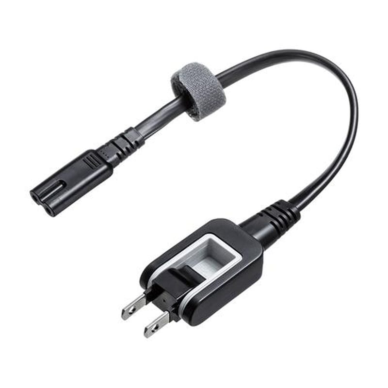 エスコ EA764CD-31 AC125V/12A電源コード(2P/スイングプラグ/0.2m) 1個(ご注文単位1個)【直送品】