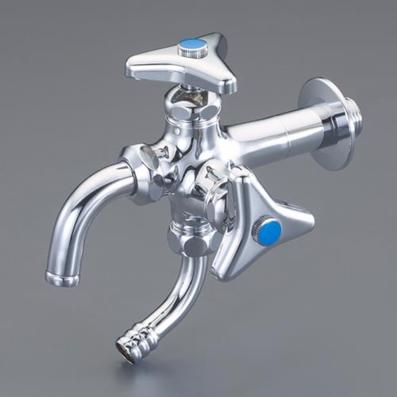 エスコ EA468CE-5A PJ1/2”双口胴長水栓 1個（ご注文単位1個）【直送品】