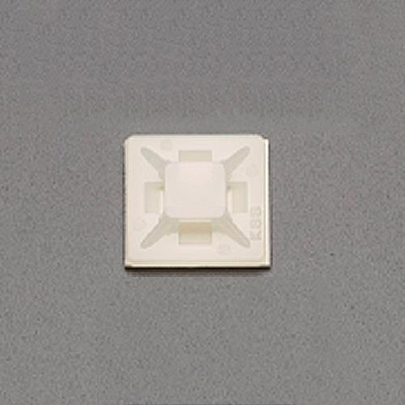 エスコ EA475EZ-25 26.1x26.1mm結束バンド用ベース(粘着付/100個) 1個（ご注文単位1個）【直送品】