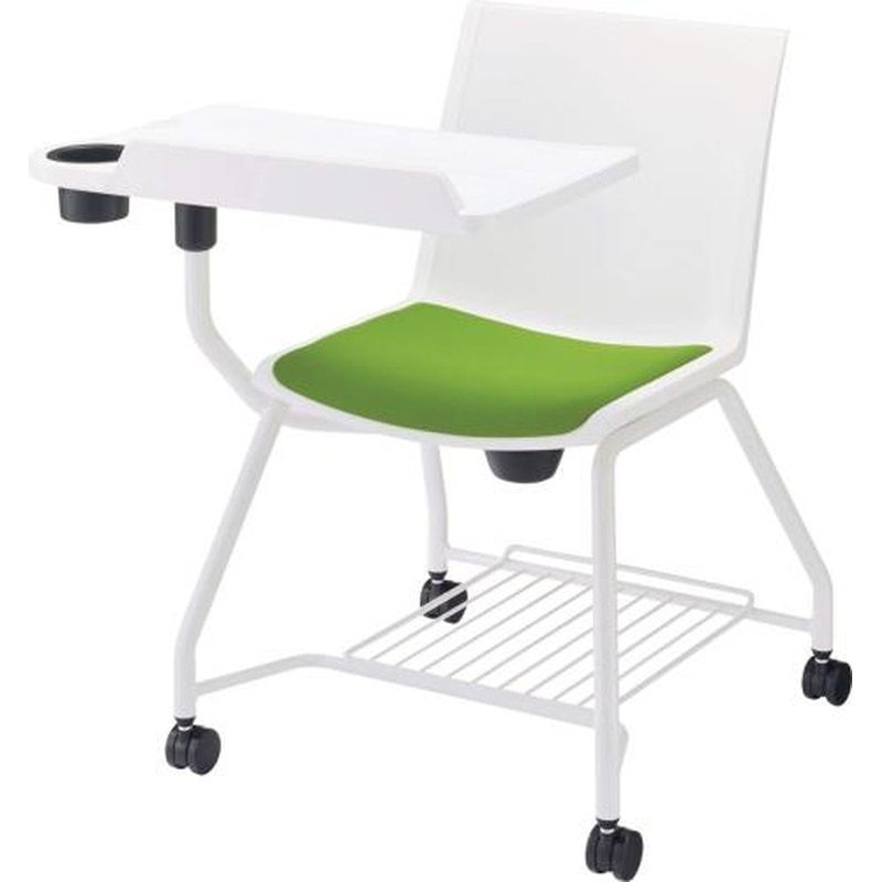 エスコ EA956XA-132 ミーティングチェアー(メモ台付/グリーン) 1個（ご注文単位1個）【直送品】