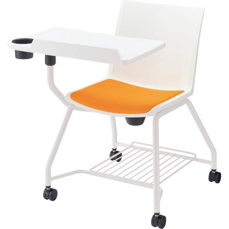 エスコ EA956XA-133 ミーティングチェアー(メモ台付/マンダリン) 1個（ご注文単位1個）【直送品】