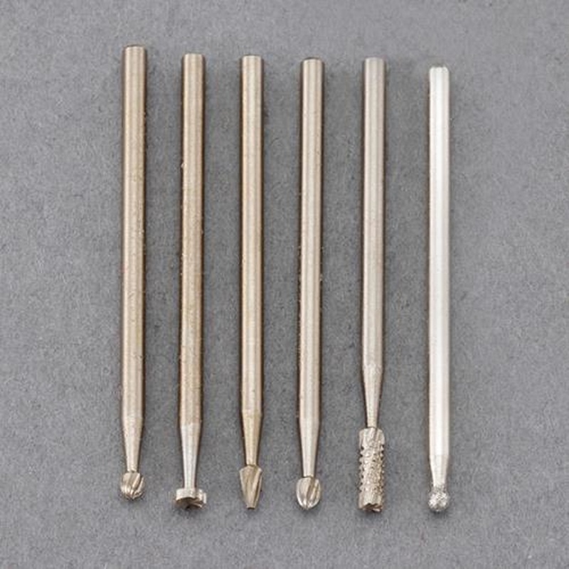 エスコ EA819WM-33 6本組ダイヤモンドビット&精密ヤスリセット(2.35mm軸) 1個(ご注文単位1個)【直送品】