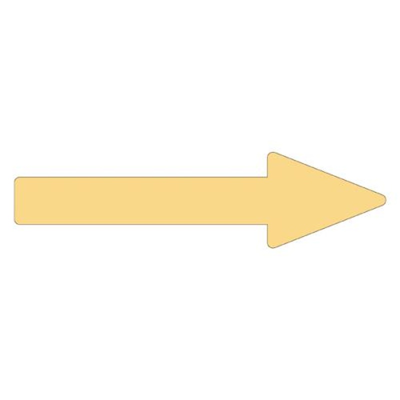 エスコ EA983M-16A 55x200mm配管方向指示ステッカー(薄黄) 1個(ご注文単位1個)【直送品】