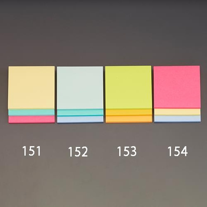 エスコ EA762GA-151 75x75mm強粘着メモ(30枚x3個/3色) 1個(ご注文単位1個)【直送品】