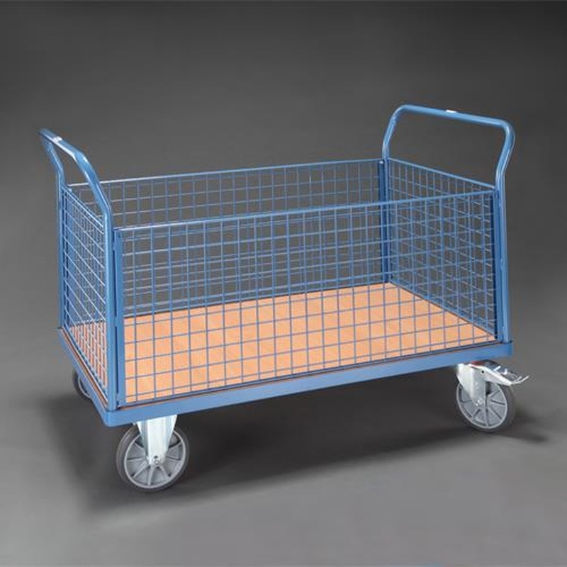 エスコ EA520BE-42 1000x600mm/600kg運搬車(メッシュかご付) 1個（ご注文単位1個）【直送品】