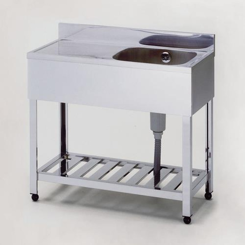 エスコ EA468EF-22L 900x450x890mm一槽水切シンク(左水槽/SUS430 1個(ご注文単位1個)【直送品】