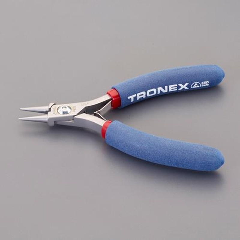 エスコ EA537T-21 125mm精密プライヤー(ESD/丸/バネ付) 1個(ご注文単位1個)【直送品】