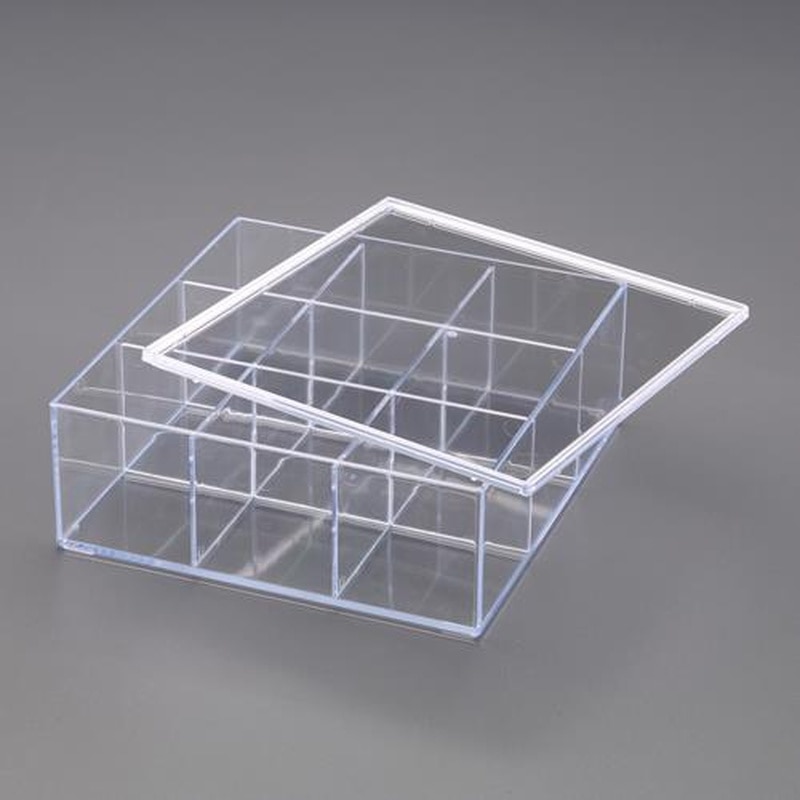 エスコ EA508FD-21 240x240x92mm小物ケース(9セル/フタ付/スチロール製) 1個（ご注文単位1個）【直送品】