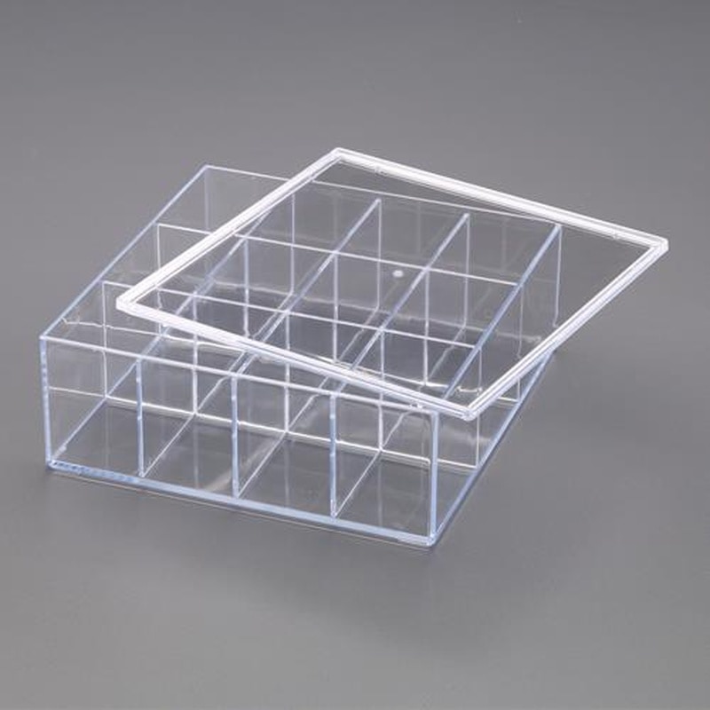 エスコ EA508FD-22 240x240x92mm小物ケース(12セル/フタ付/スチロール製) 1個(ご注文単位1個)【直送品】