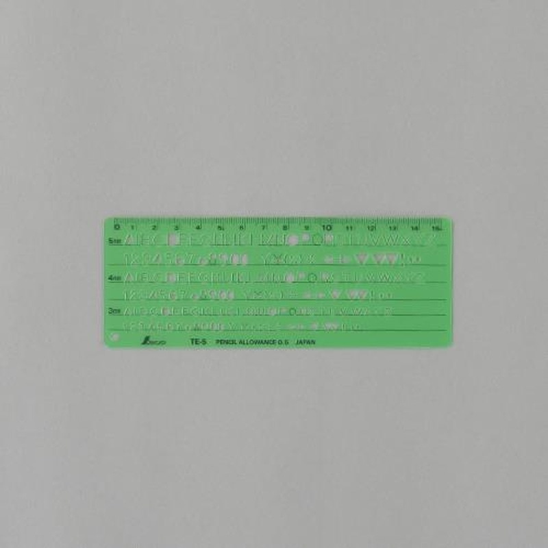 エスコ EA736MB-17 3.0/4.0/5.0mm英数字・記号定規 1個(ご注文単位1個)【直送品】