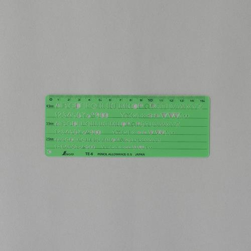 エスコ EA736MB-16 2.5/3.5/4.5mm英数字・記号定規 1個（ご注文単位1個）【直送品】