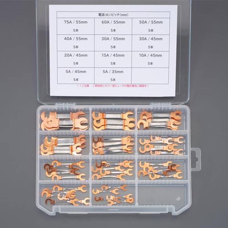 エスコ EA758ZP-100 5A-75A銅つめ付ヒューズセット 1個(ご注文単位1個)【直送品】