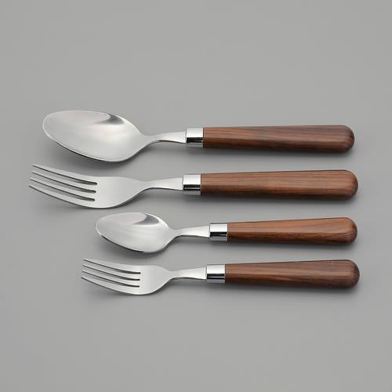 エスコ EA912WD-21 4本組フォーク＆スプーンセット(ステンレス製) 1個（ご注文単位1個）【直送品】