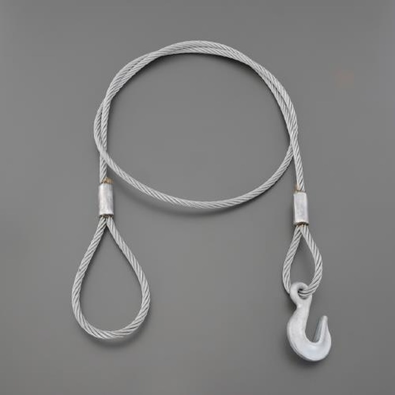 エスコ EA988XC-2.5 φ9mmx2.5m荷締機用フック付ワイヤー 1個（ご注文単位1個）【直送品】