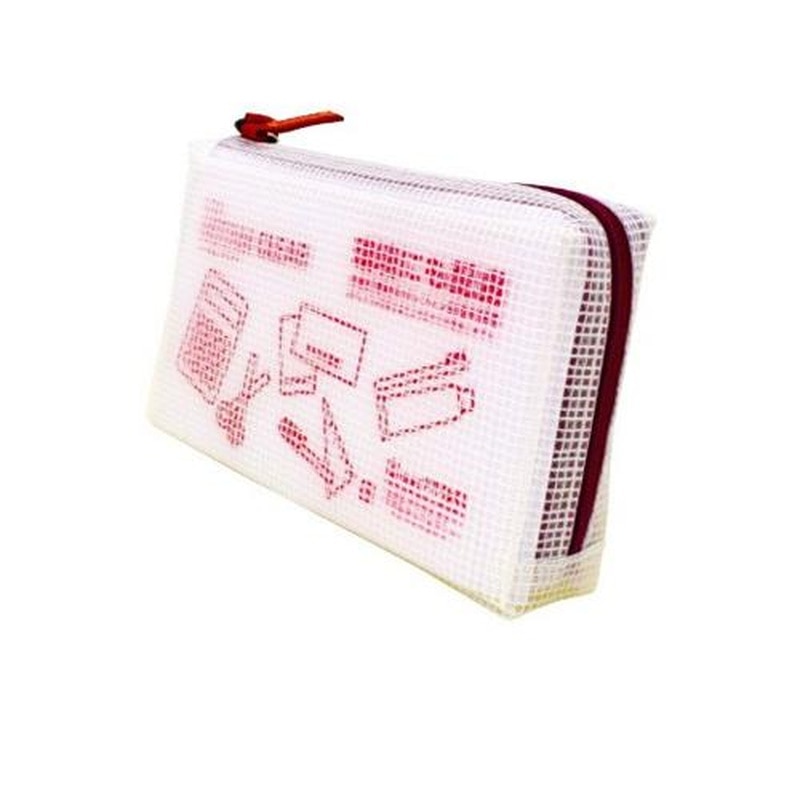 エスコ EA762CF-344 通帳/100x180x30mmメッシュケース(レッド) 1個(ご注文単位1個)【直送品】