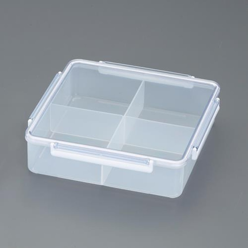 エスコ EA508FC-38 252x252x68mm/2.7L密閉保存容器(仕切有) 1個(ご注文単位1個)【直送品】