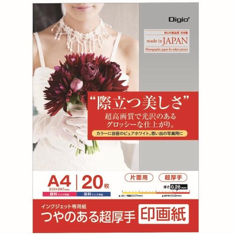 エスコ EA759XA-101 A4インクジェット写真用紙(超厚手/20枚) 1個(ご注文単位1個)【直送品】