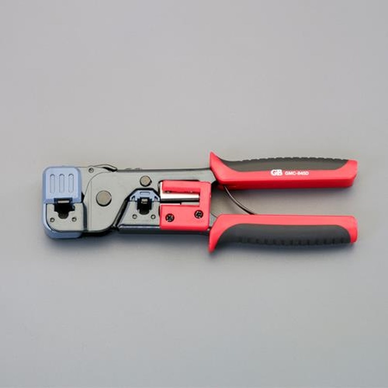 エスコ EA538DE-61 4P・8P圧着ペンチ(モジュラー端子用) 1個(ご注文単位1個)【直送品】