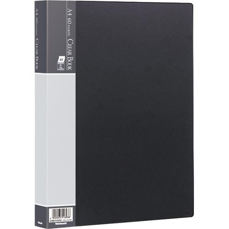 エスコ EA762CC-217 A4クリアーブック(ブラック/60ポケット) 1個(ご注文単位1個)【直送品】