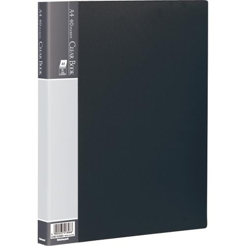 エスコ EA762CC-212 A4クリアーブック(ブラック/40ポケット) 1個(ご注文単位1個)【直送品】
