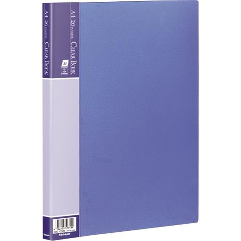 エスコ EA762CC-206 A4クリアーブック(ブルー/20ポケット) 1個(ご注文単位1個)【直送品】