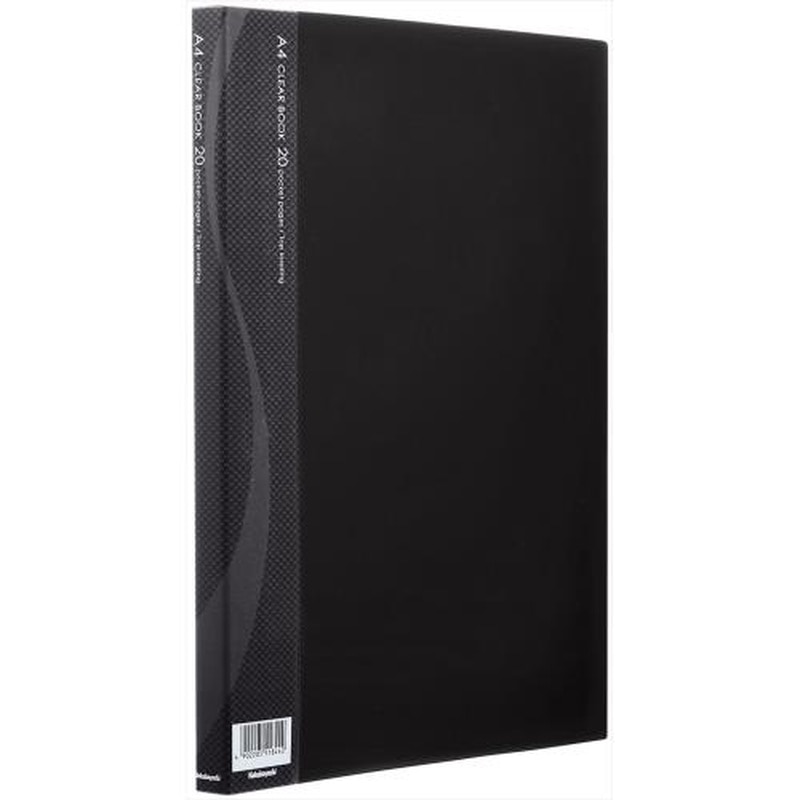 エスコ EA762CC-102 A4クリアーブック(ブラック/20ポケット) 1個(ご注文単位1個)【直送品】