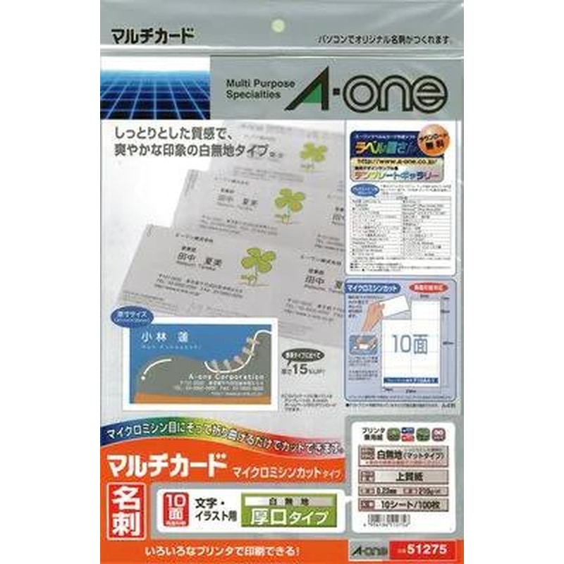 エスコ EA759XE-173 名刺・カード用マルチプリント用紙(厚口/10枚) 1個（ご注文単位1個）【直送品】