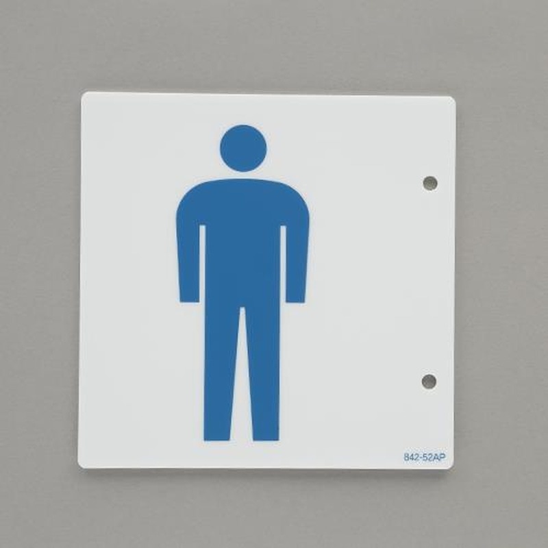 エスコ EA983BK-66 150x150mmトイレ表示板(突き出し型/男性表示) 1個(ご注文単位1個)【直送品】