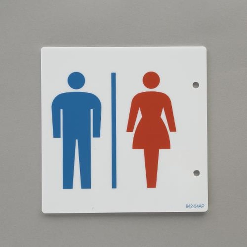 エスコ EA983BK-68 150x150mmトイレ表示板(突き出し型/男女表示) 1個（ご注文単位1個）【直送品】