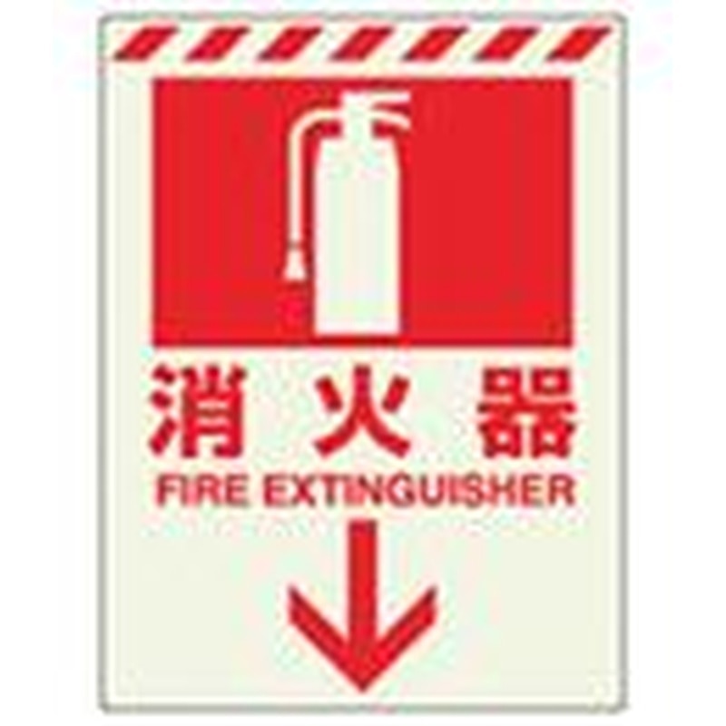 エスコ EA983BF-31 300x225mm［蓄光]消火器具表示ステッカー(消火器 1個（ご注文単位1個）【直送品】