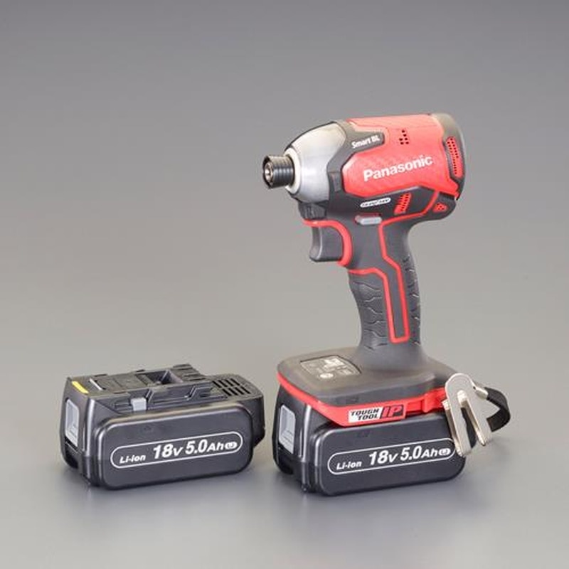 エスコ EA813PA-17 DC18.0V/5.0Ahインパクトドライバー(赤/充電式) 1個(ご注文単位1個)【直送品】