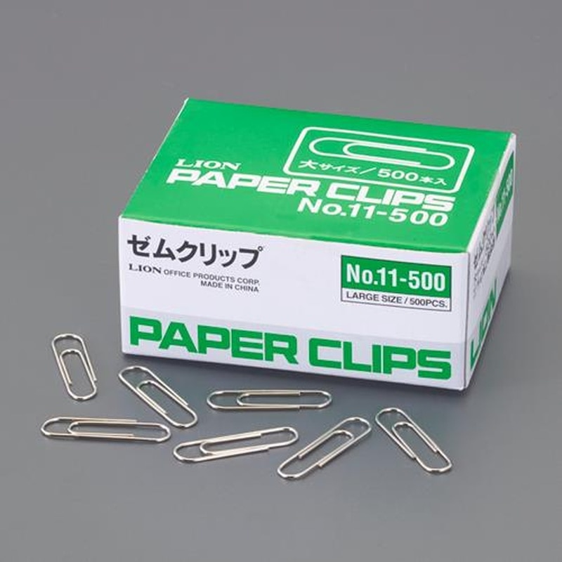 エスコ EA762FA-7[大/28mm]ゼムクリップ(500本) 1個（ご注文単位1個）【直送品】