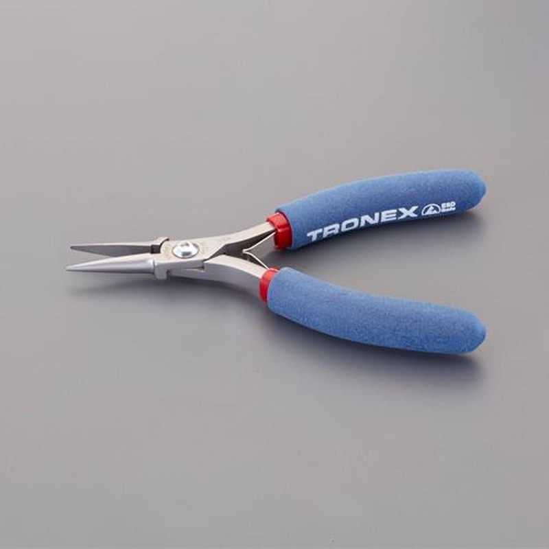 エスコ EA535B-22 136mm精密プライヤー(ESD/半丸/バネ付) 1個(ご注文単位1個)【直送品】