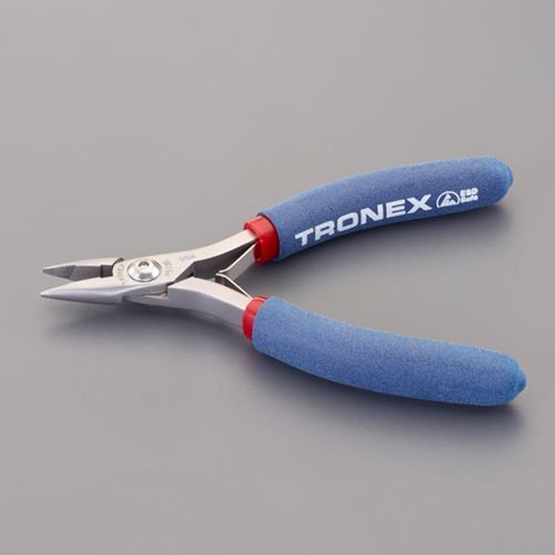 エスコ EA537T-13 124mm精密プライヤー(ESD/半丸/バネ付) 1個(ご注文単位1個)【直送品】