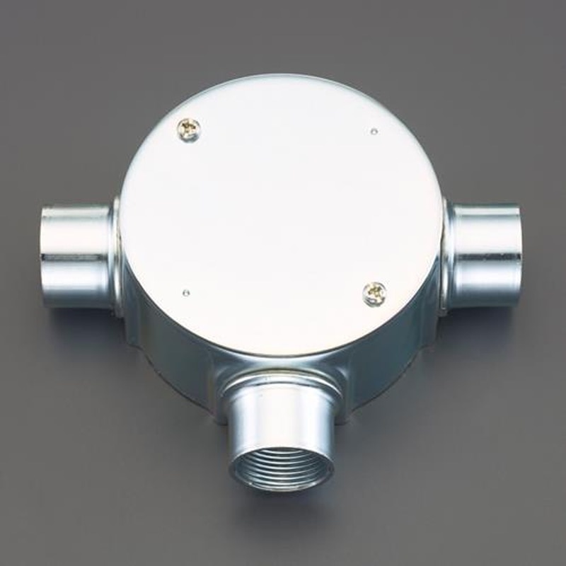 エスコ EA940CS-663 C31丸形露出ボックス(3方出/薄鋼用) 1個（ご注文単位1個）【直送品】