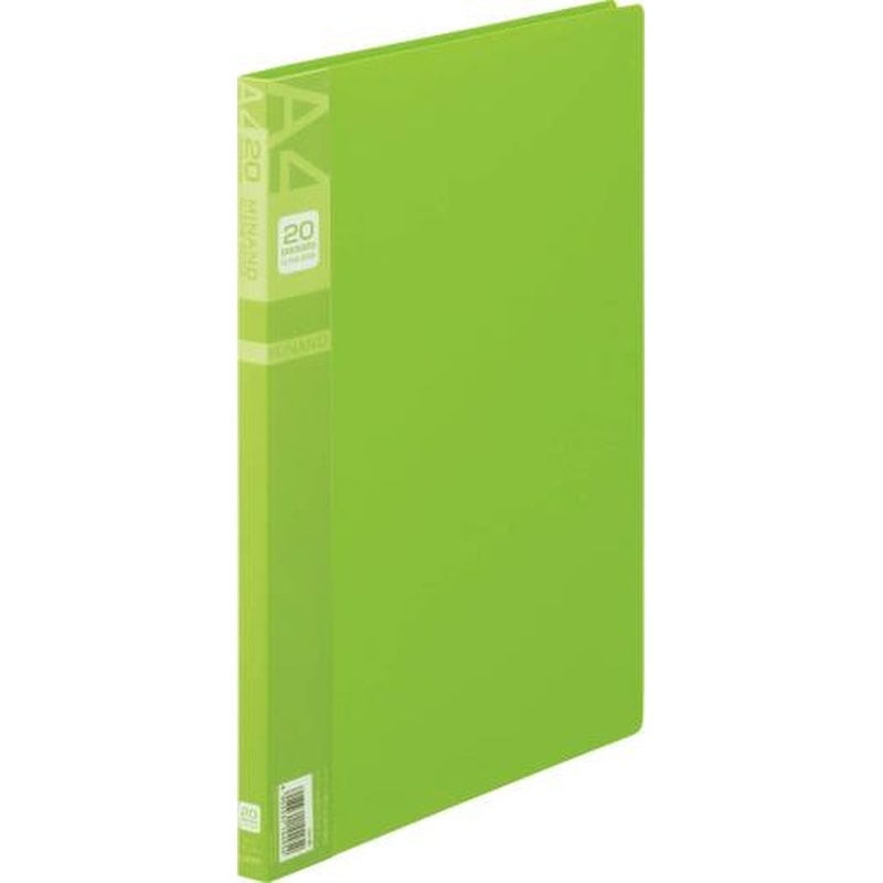エスコ EA762CC-68 A4/S型クリアーブック(20枚/緑) 1個(ご注文単位1個)【直送品】