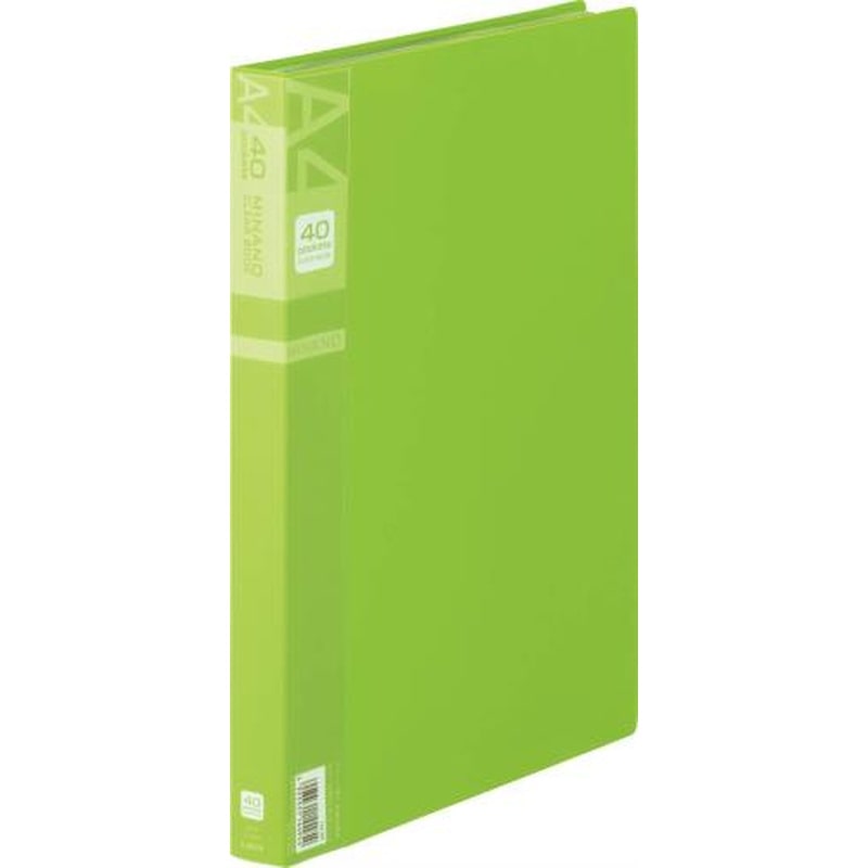 エスコ EA762CC-73 A4/S型クリアーブック(40枚/緑) 1個(ご注文単位1個)【直送品】