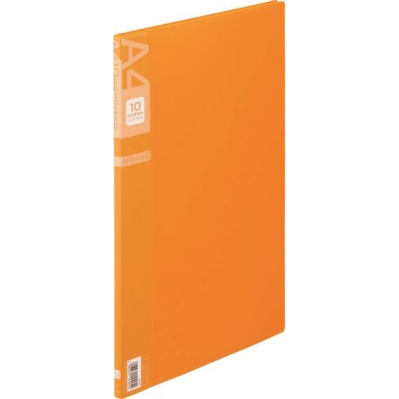 エスコ EA762CC-64 A4/S型クリアーブック(10枚/橙) 1個(ご注文単位1個)【直送品】