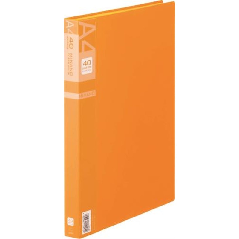 エスコ EA762CC-74 A4/S型クリアーブック(40枚/橙) 1個(ご注文単位1個)【直送品】