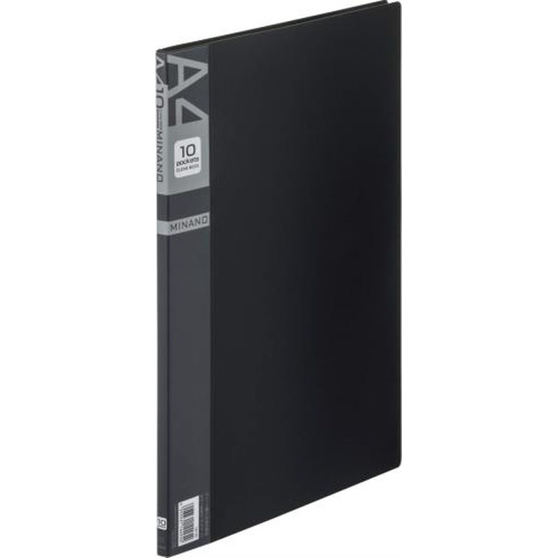 エスコ EA762CC-65 A4/S型クリアーブック(10枚/黒) 1個(ご注文単位1個)【直送品】
