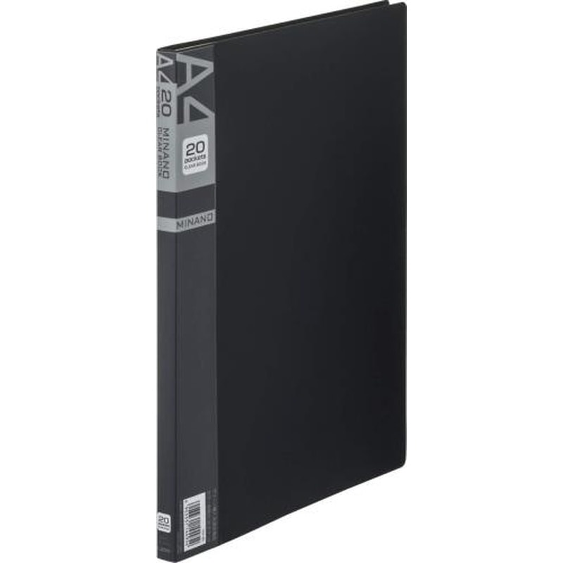 エスコ EA762CC-70 A4/S型クリアーブック(20枚/黒) 1個(ご注文単位1個)【直送品】