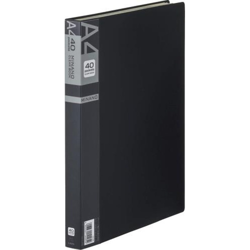 エスコ EA762CC-75 A4/S型クリアーブック(40枚/黒) 1個(ご注文単位1個)【直送品】